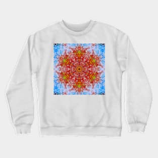 Digital Mandala Red Yellow and Blue Crewneck Sweatshirt